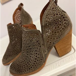 Jeffrey Campbell Suede Perforated Ankle Boots